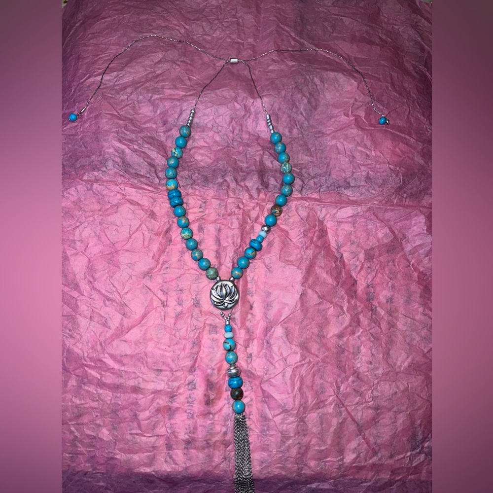 Turquoise sterling silver native necklace